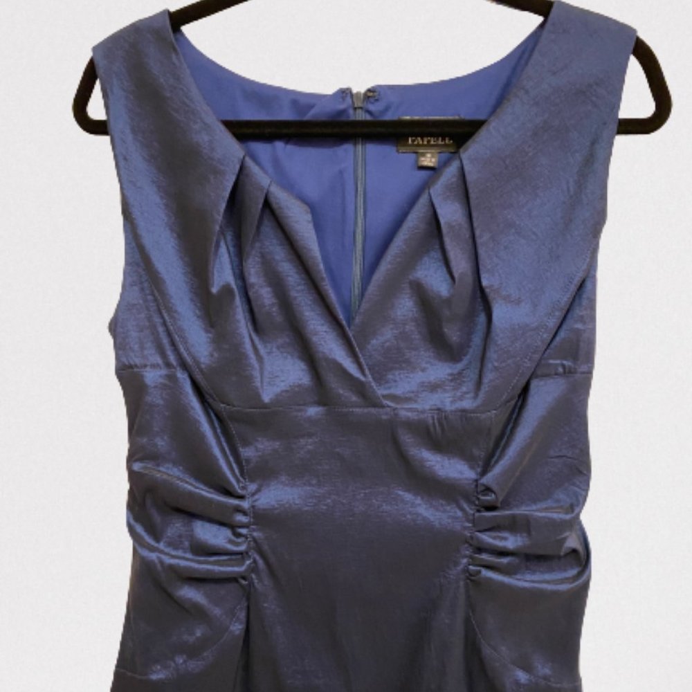 Adrianna Papell Navy Sheen Sleeveless Sheath Dress Size 14